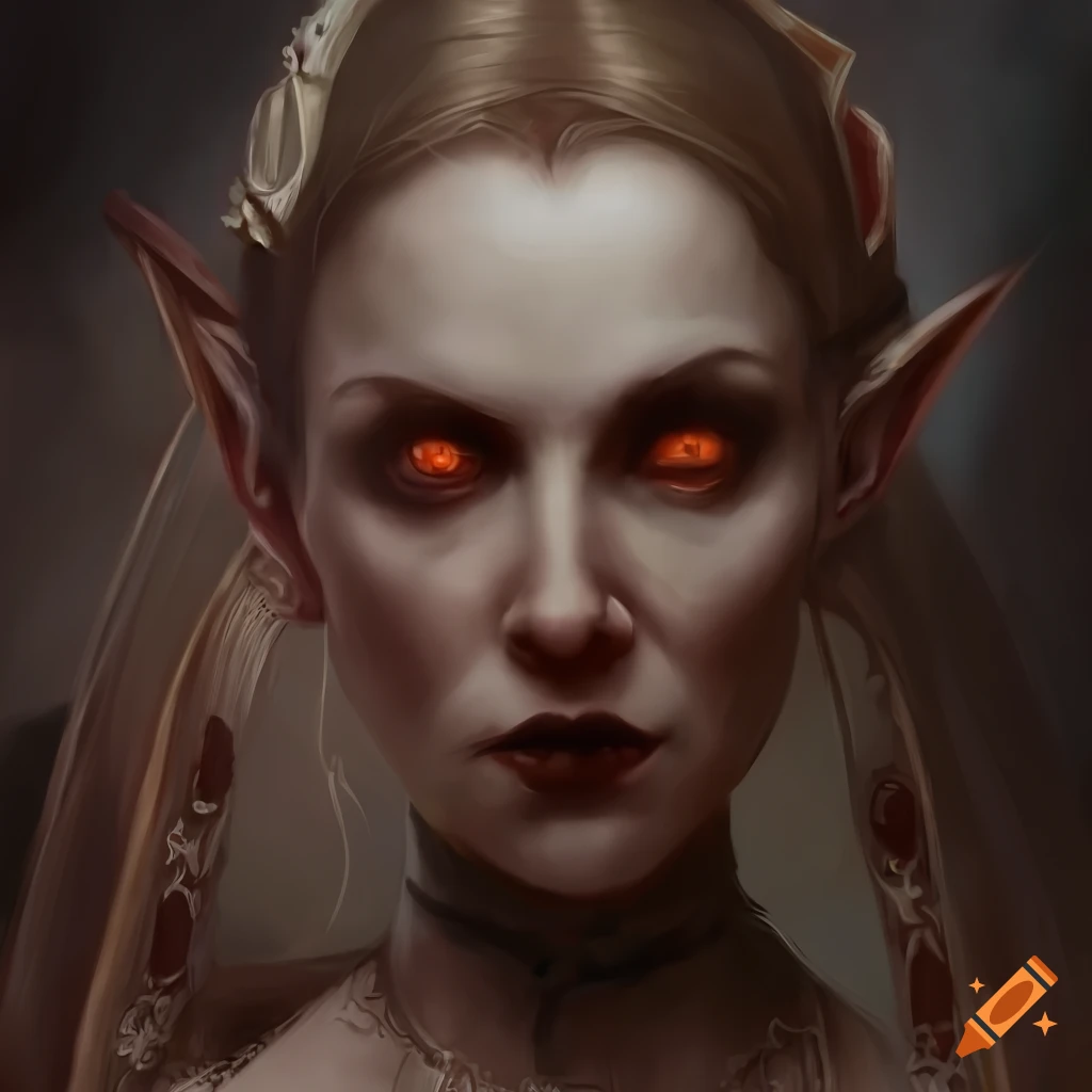 detailed vampire portrait in Victorian style