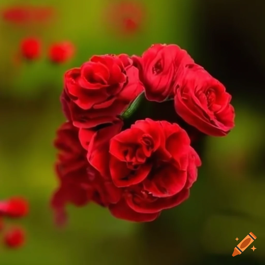 red flowers in a beautiful garden