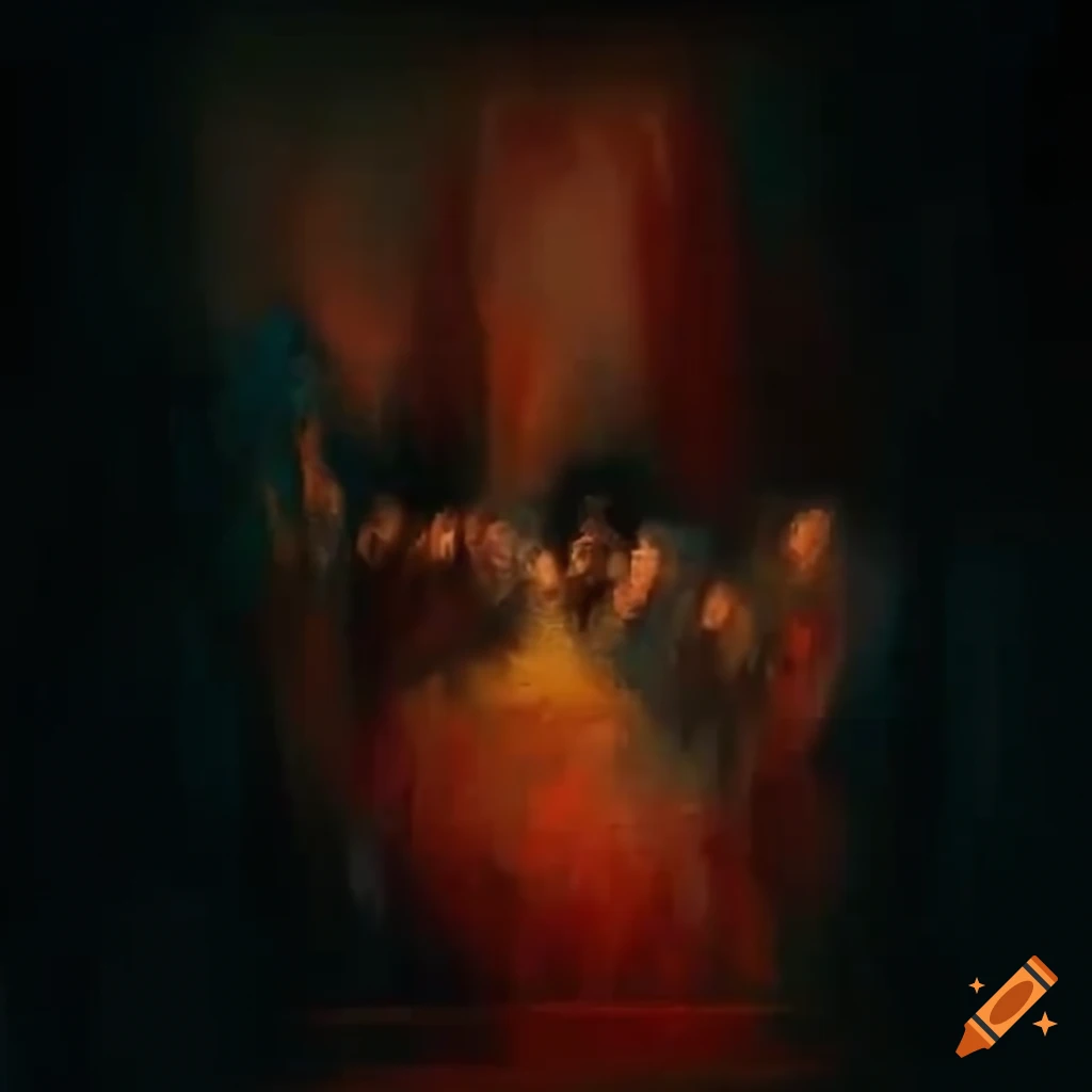 abstract choir singing together in a dark background