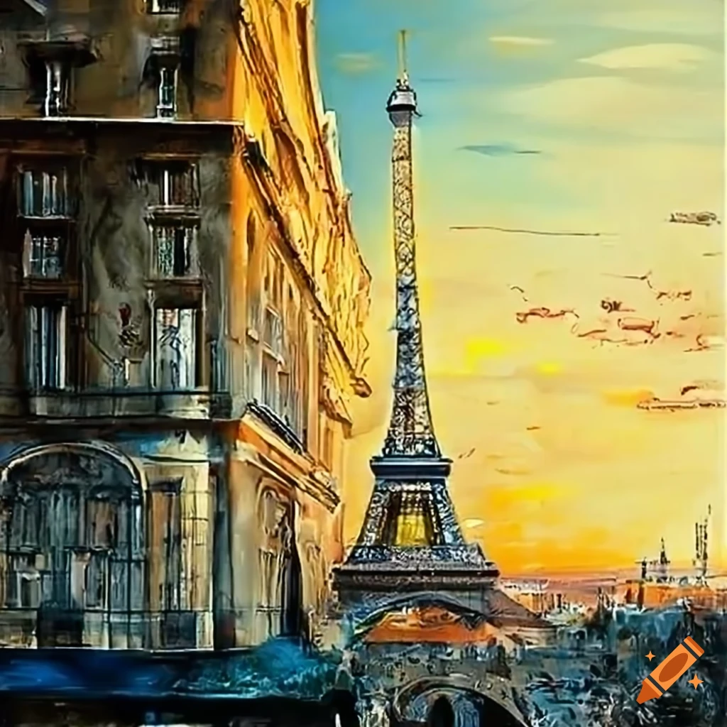Painting of paris by dali