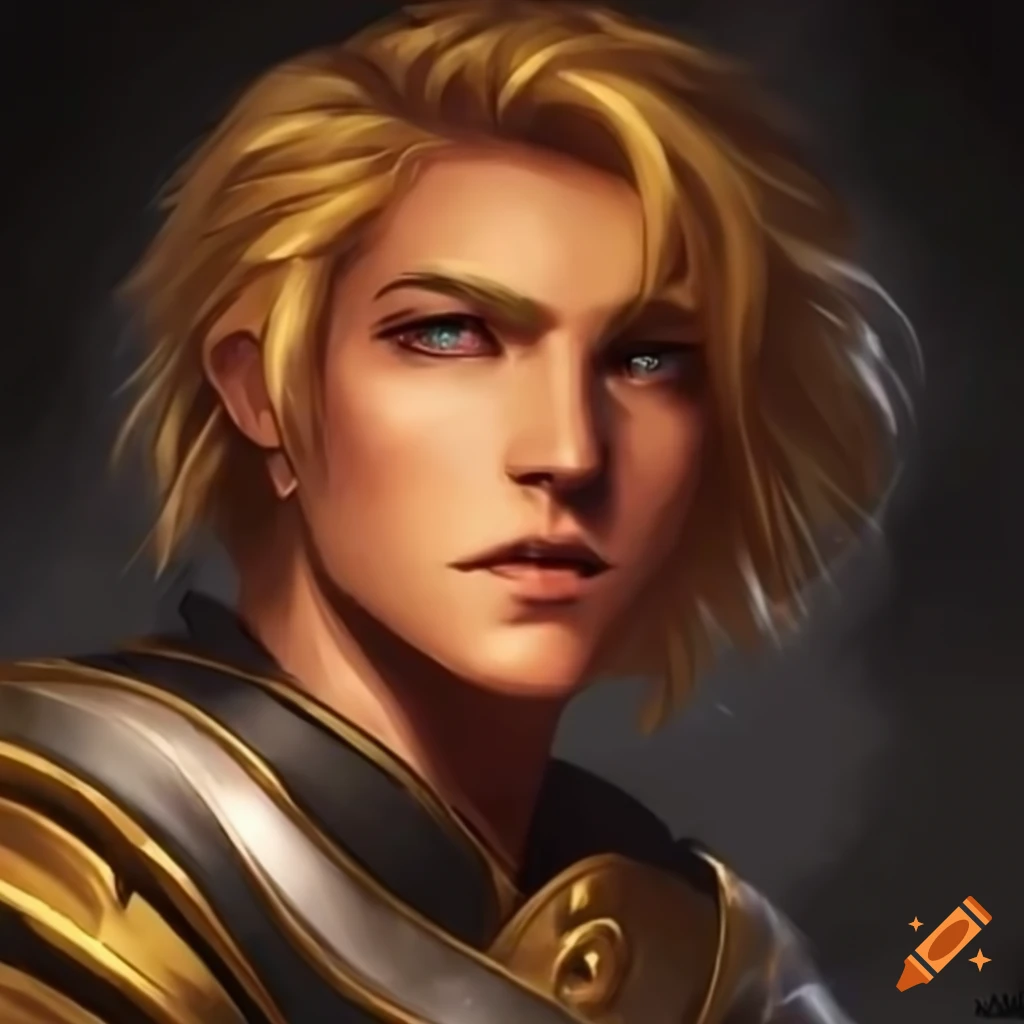 Cassius au bellona, the golden-haired warrior hero on Craiyon