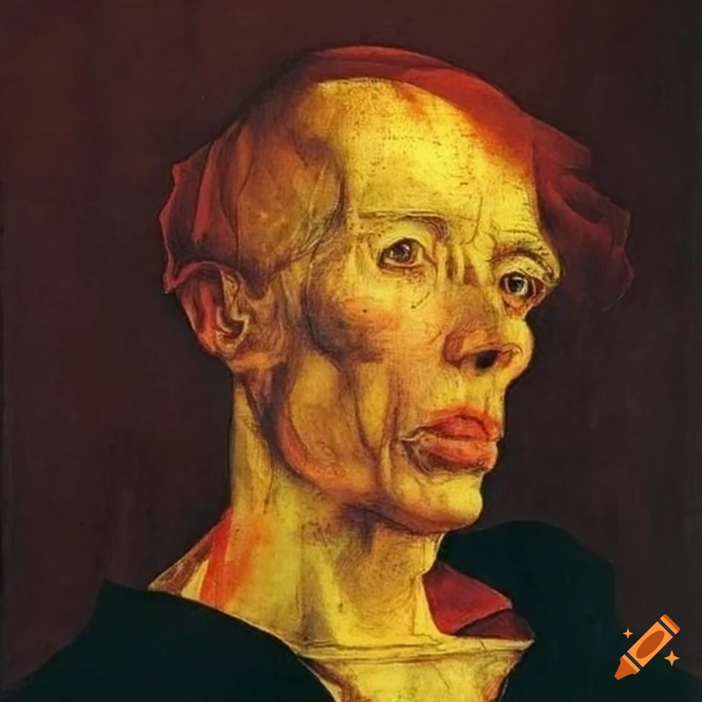 Head man portraits by rockwell, schiele, francis bacon, durer on Craiyon