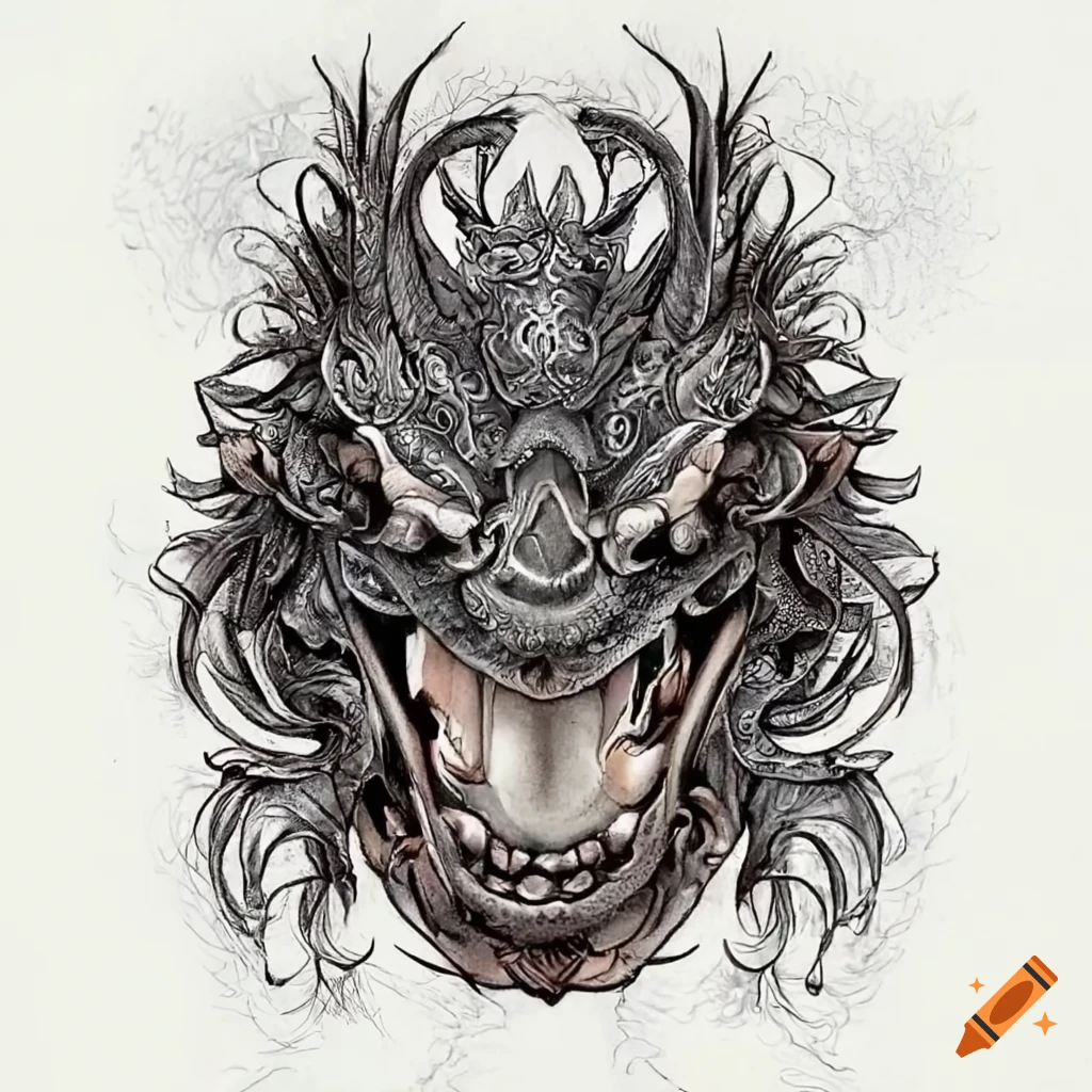Speed Drawing | How to Draw a Dragon Head | Tattoo Drawing Ideas - YouTube