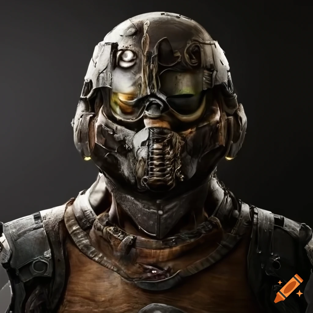 realistic digital art of a human pirate in sci-fi armor