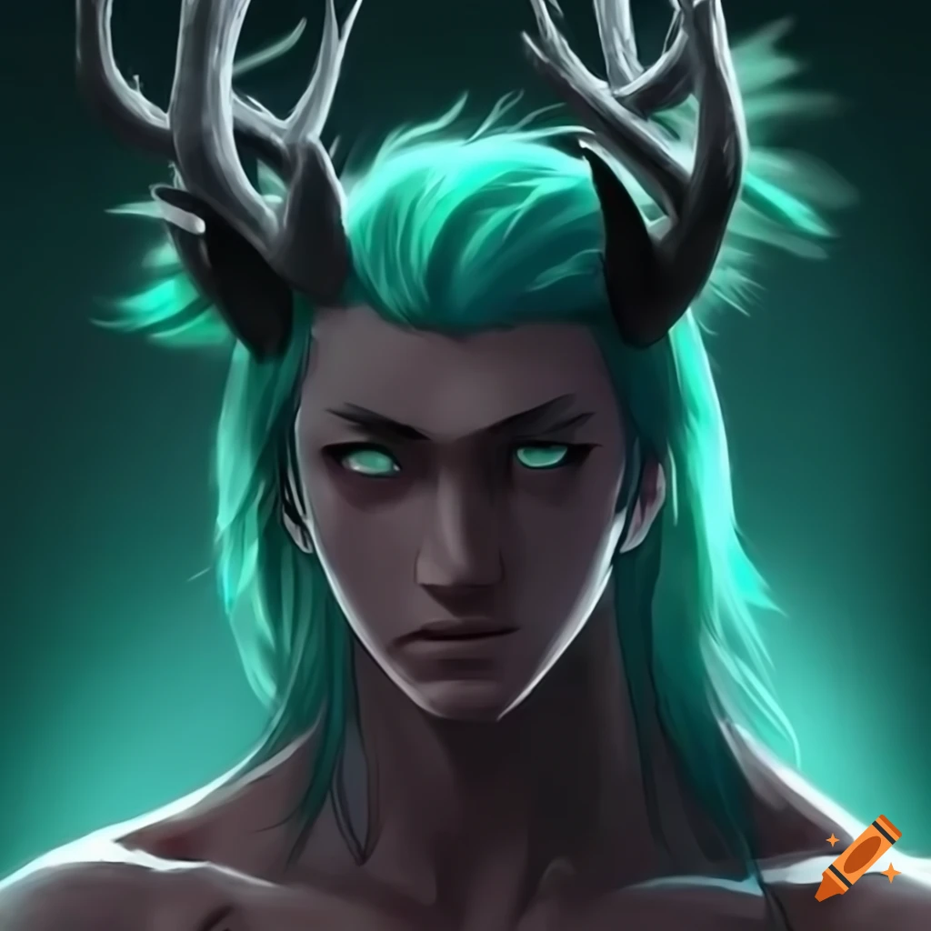 Anime Character With Teal Hair And Antlers anime-character-with-teal-hair-and-antlers