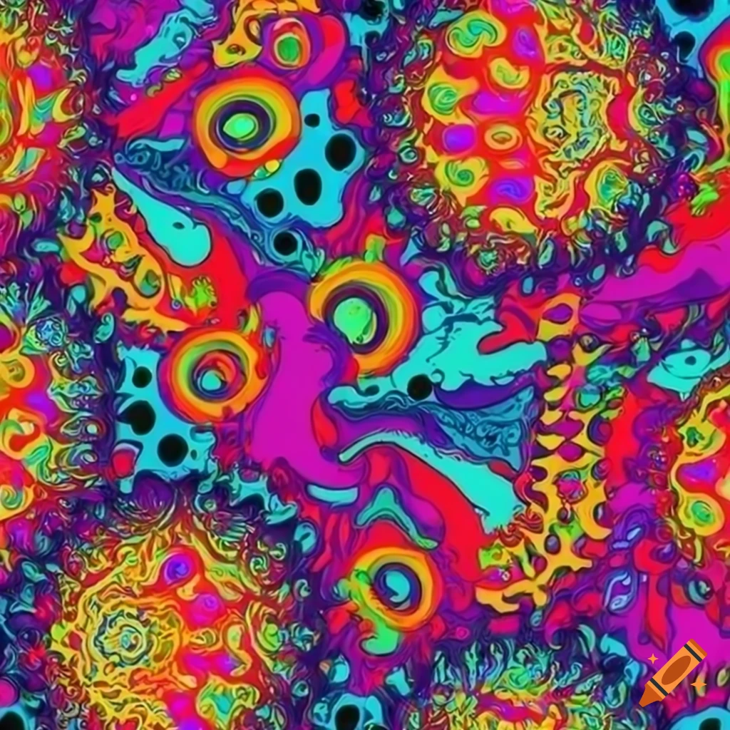 Psychedelic Colorful Seamless Pattern On Craiyon