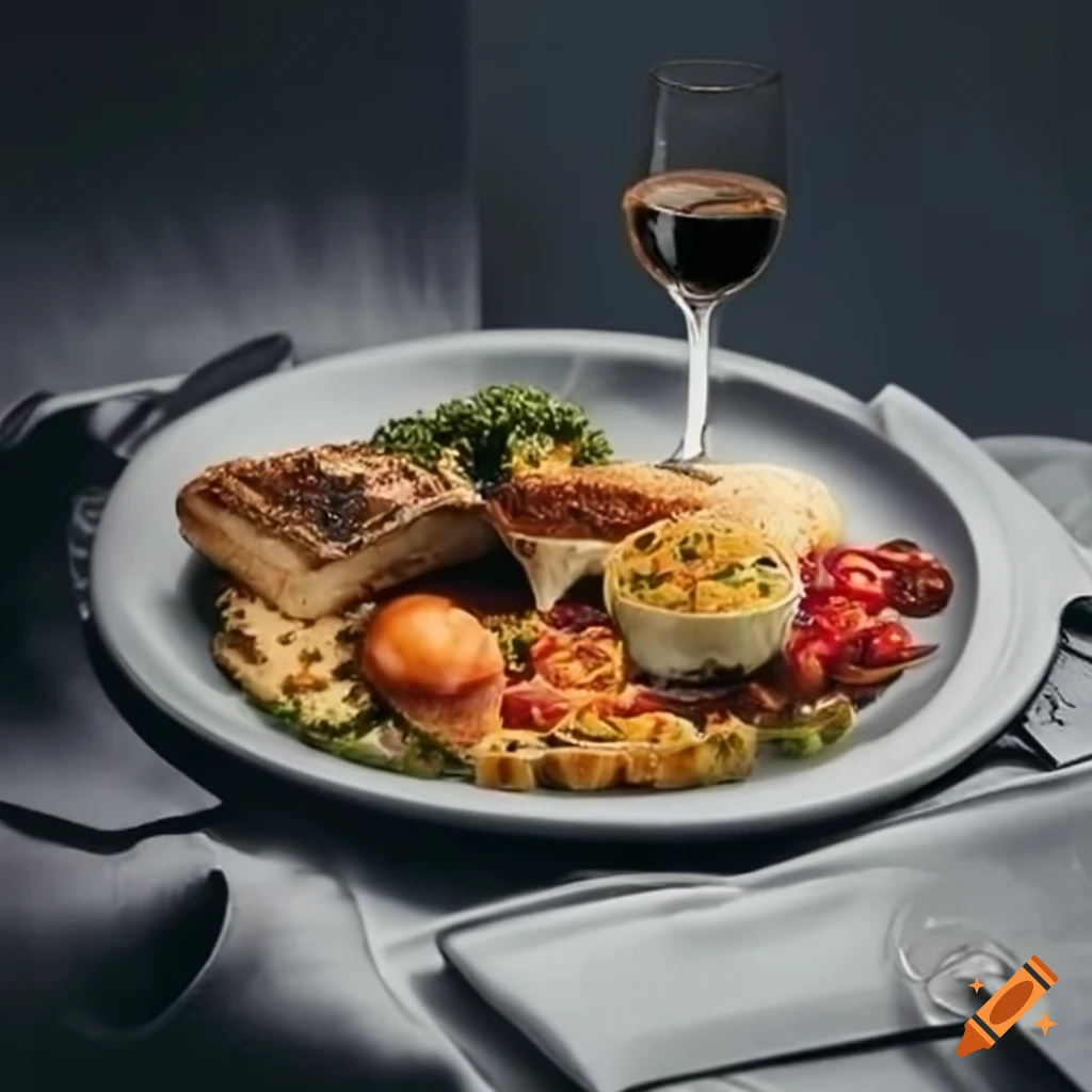 luxury meal in a high-end restaurant