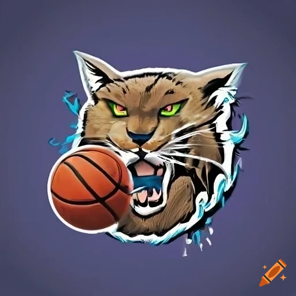 Logo Of A Wildcat With A Basketball For Westland Middle School On Craiyon