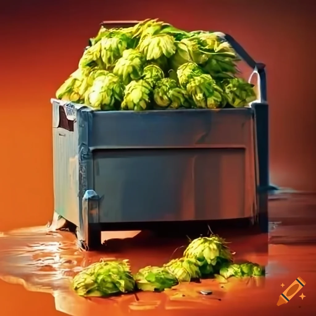 Beer hops dumped on a hockey rink on Craiyon