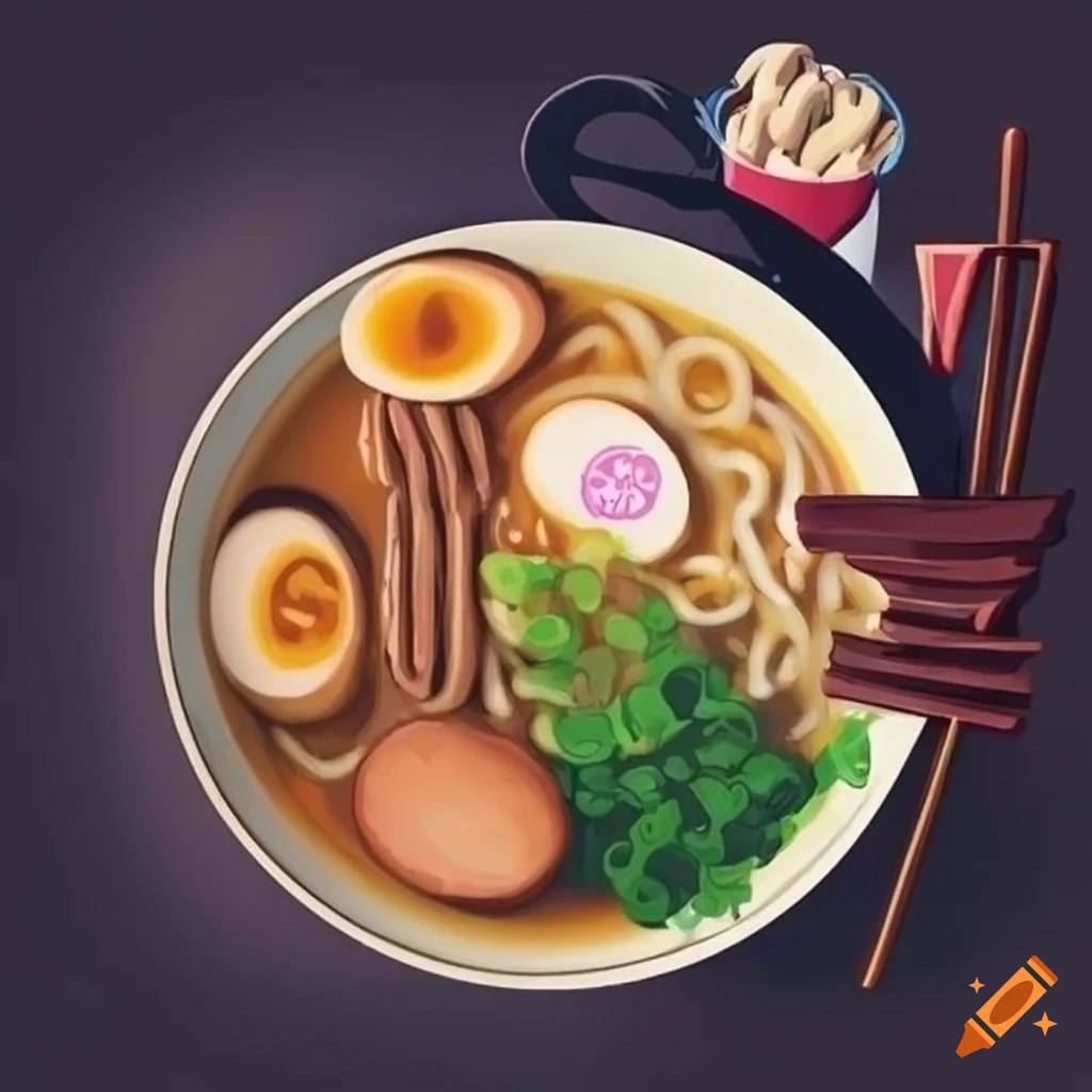 Poster announcing the opening of a ramen food store on Craiyon