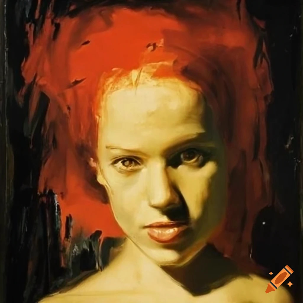 portrait of a young woman with expressive brush strokes