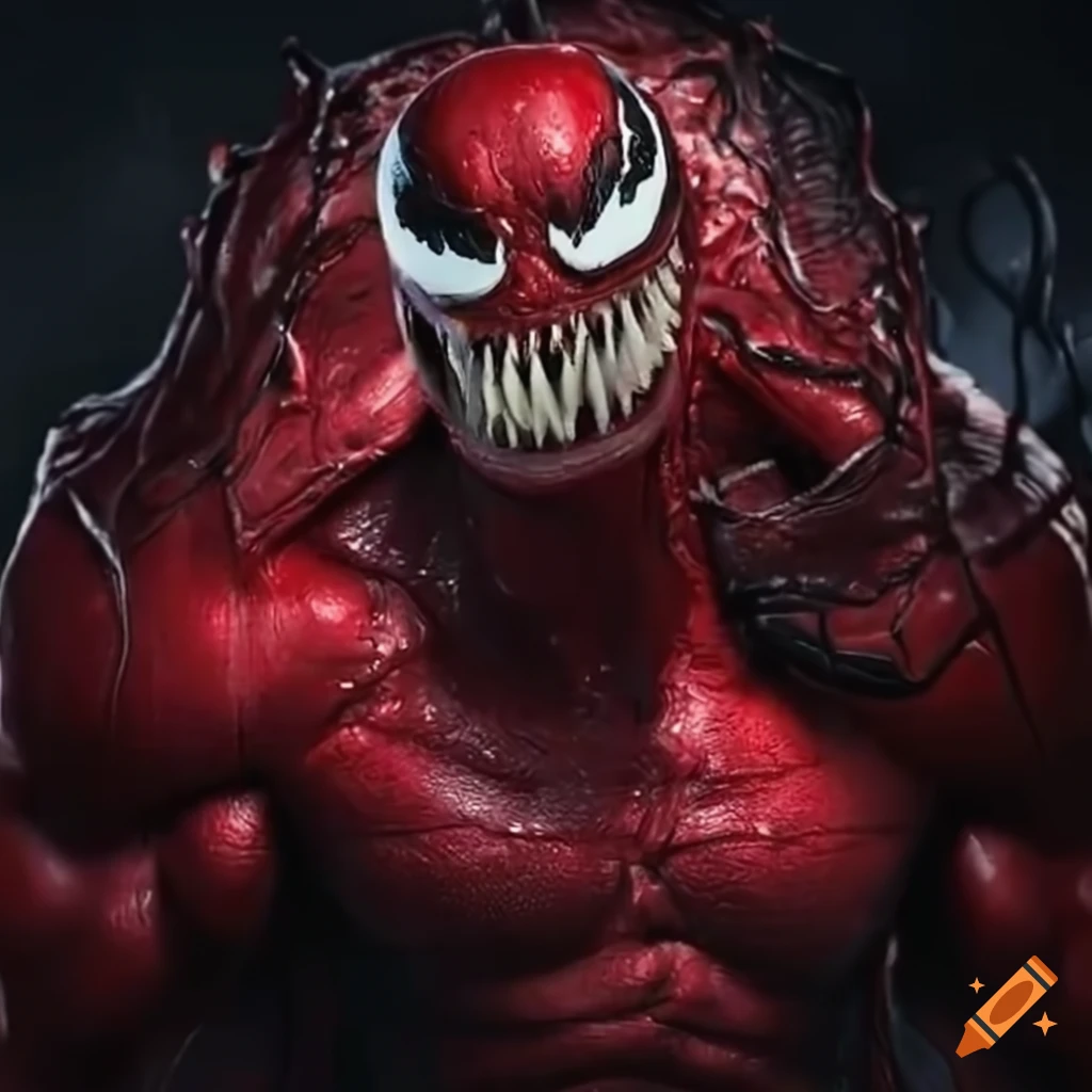Venom in red from marvel on Craiyon