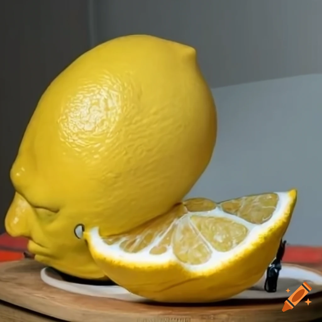 caricature of Hitler with a giant lemon