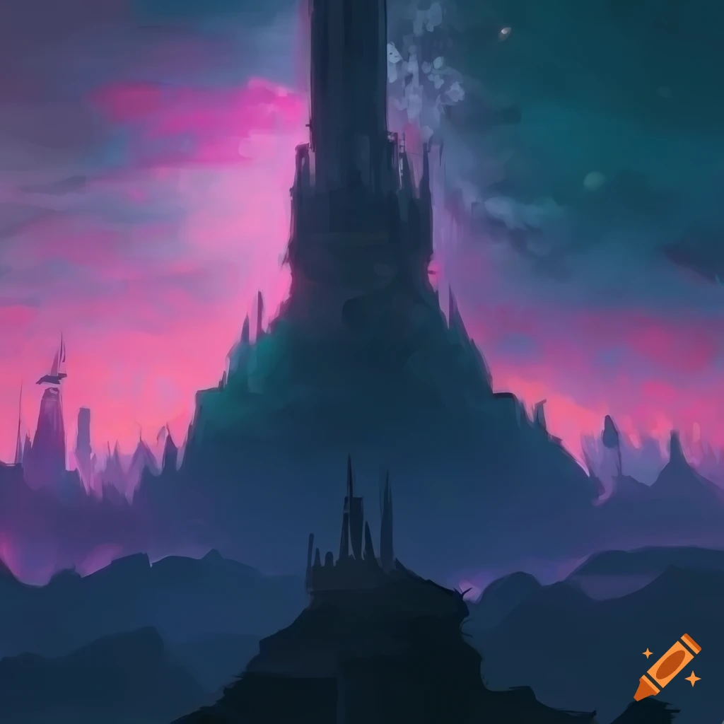 image of a majestic tower on a mountaintop