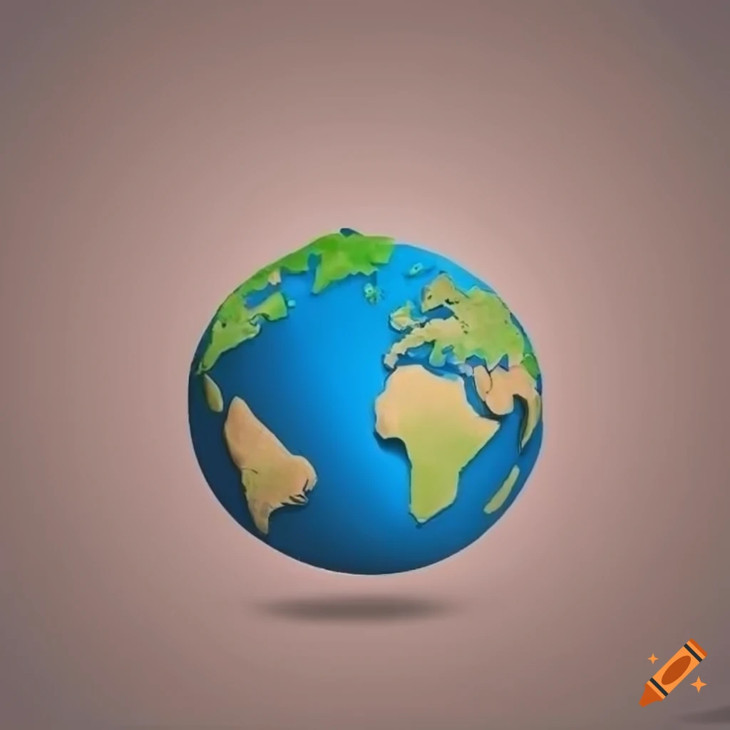 clay-like minimalistic depiction of the Earth