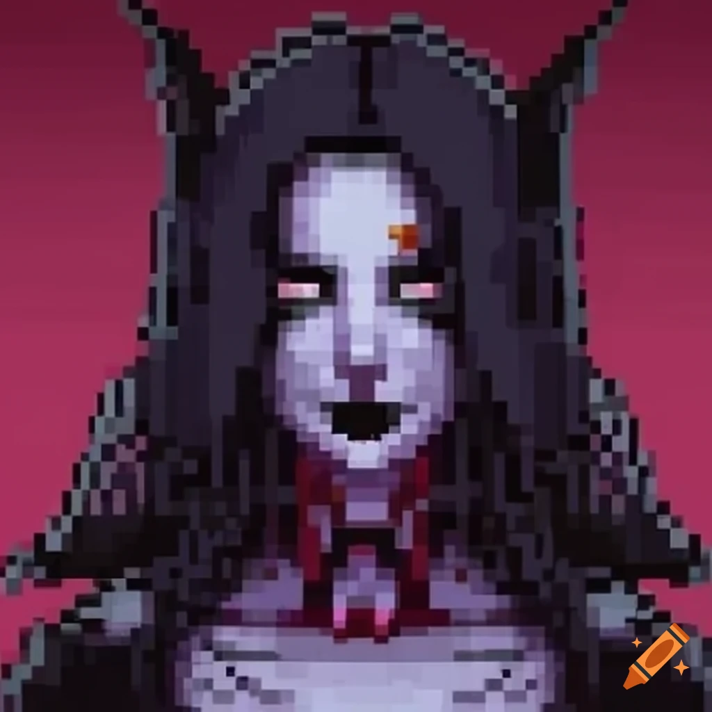 pixel art of a vampire woman for a game