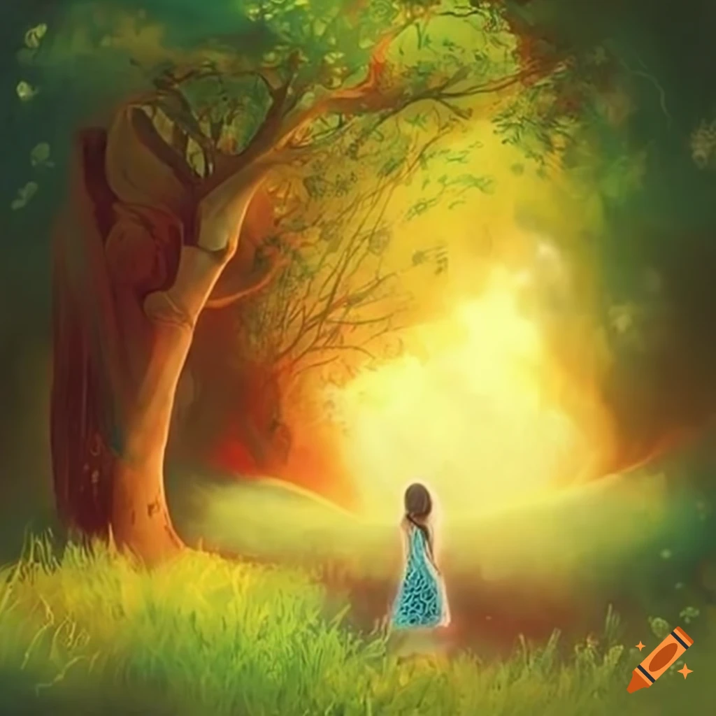 Translucent Depiction Of Silence Personified As A Woman In A Field On Translucent Depiction Of Silence Personified As A Woman In A Field On