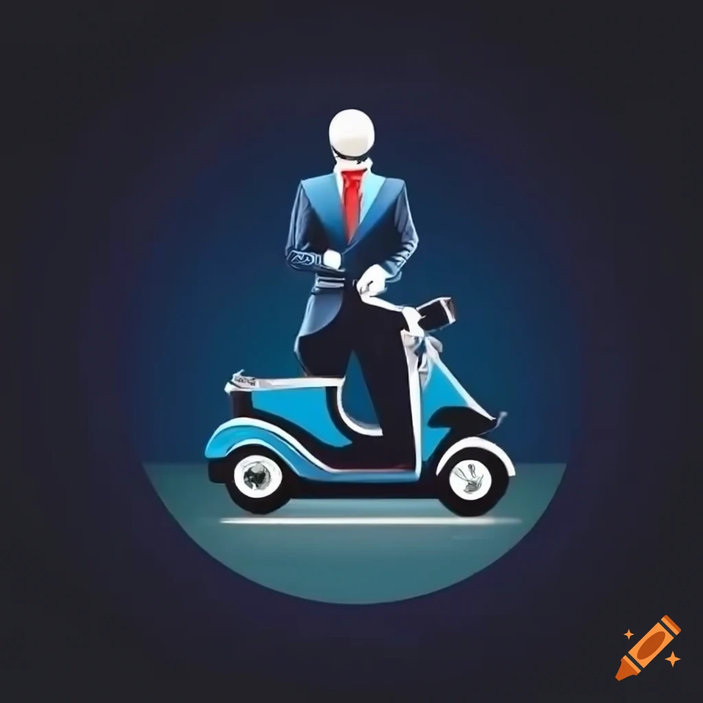 Premium Vector | Electric scooter vector icon logo design