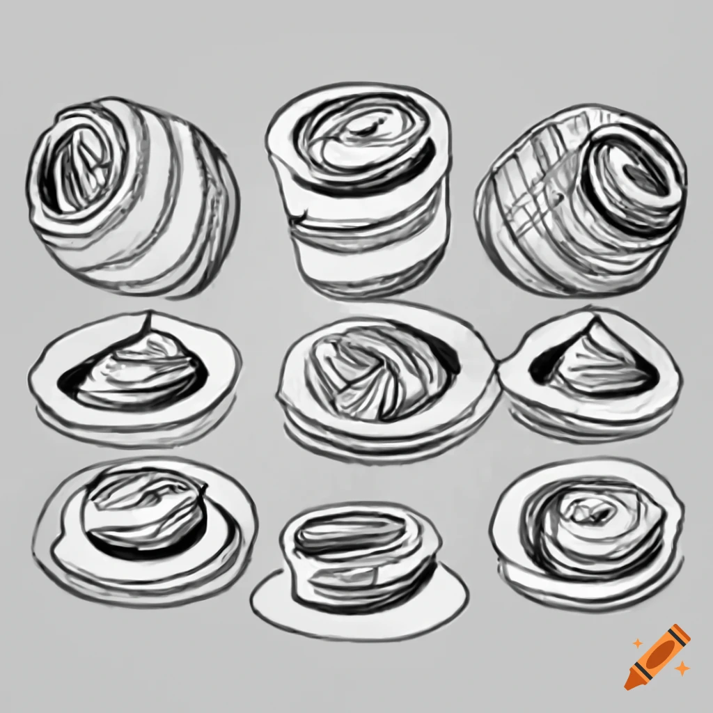 Continuous line drawing of rolls on a plate on Craiyon