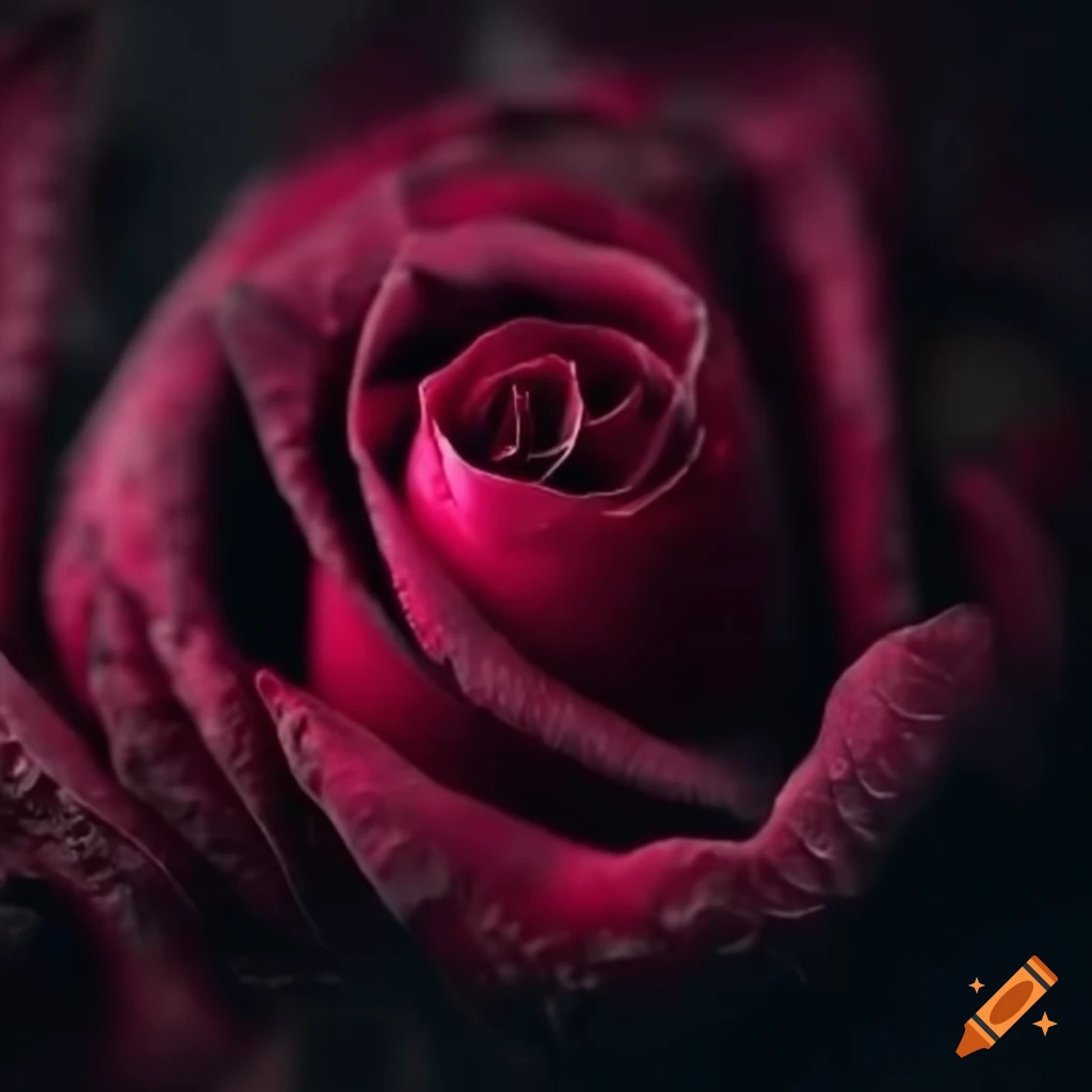 close-up of a dark rose