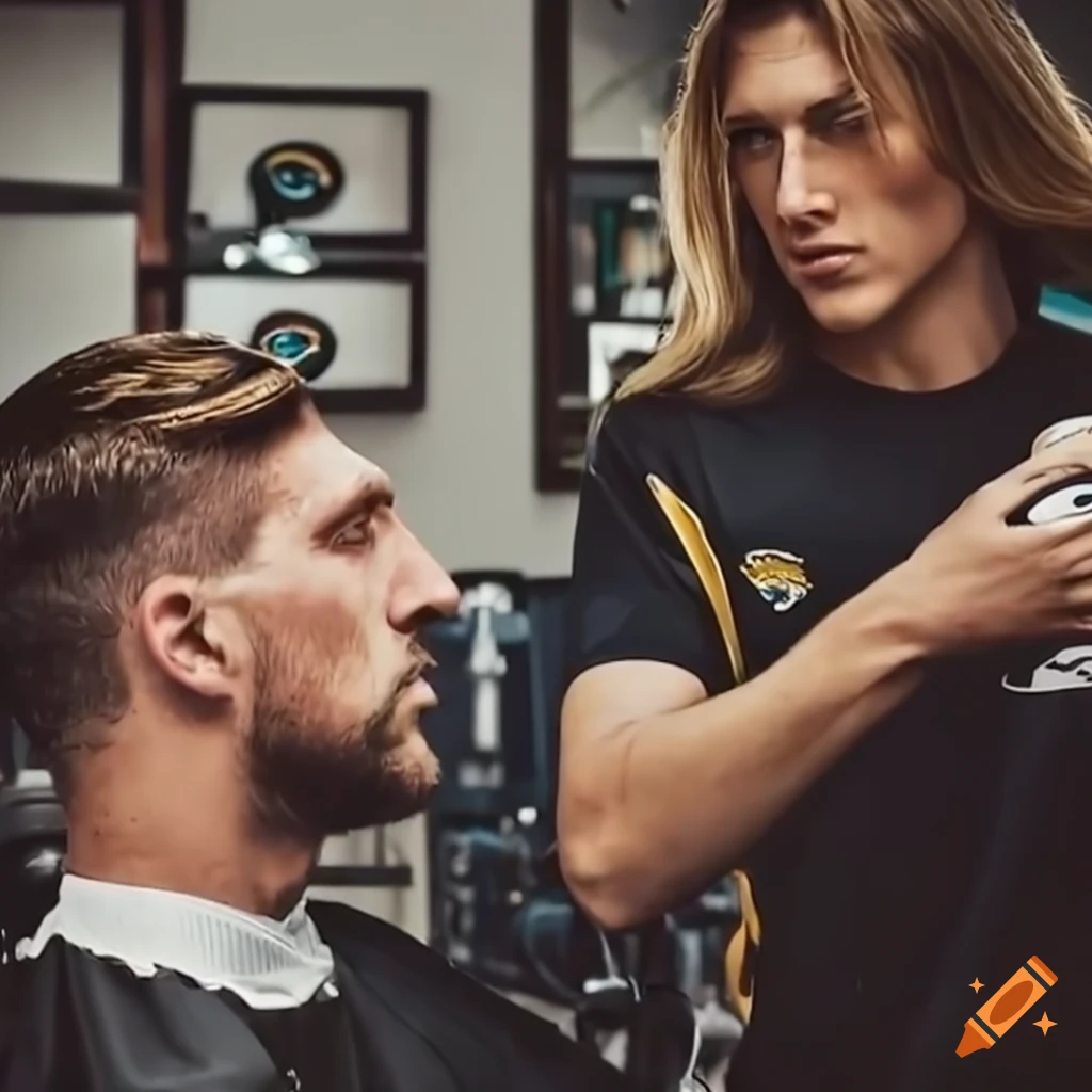 Trevor Lawrence And Aaron Rodgers In A Barbershop On Craiyon