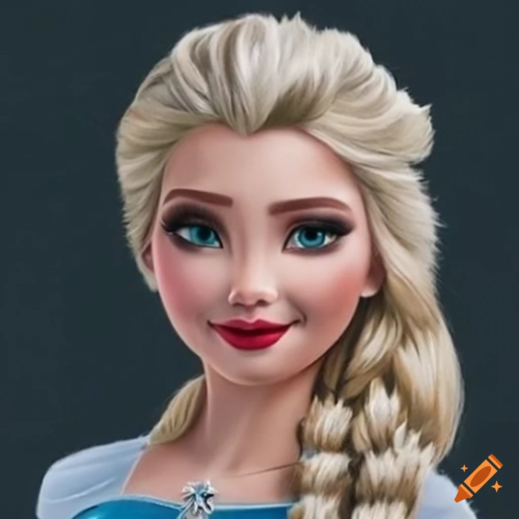 Detailed portrait of elsa from frozen on Craiyon