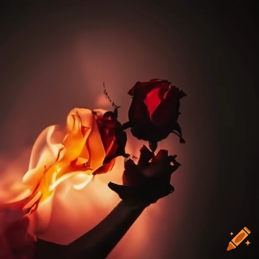 Gardening burning rose branches on Craiyon