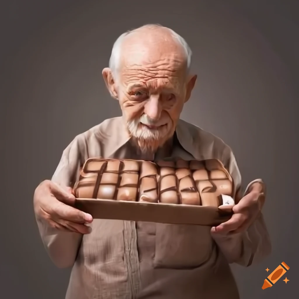 elderly-man-offering-a-box-of-chocolates-on-craiyon
