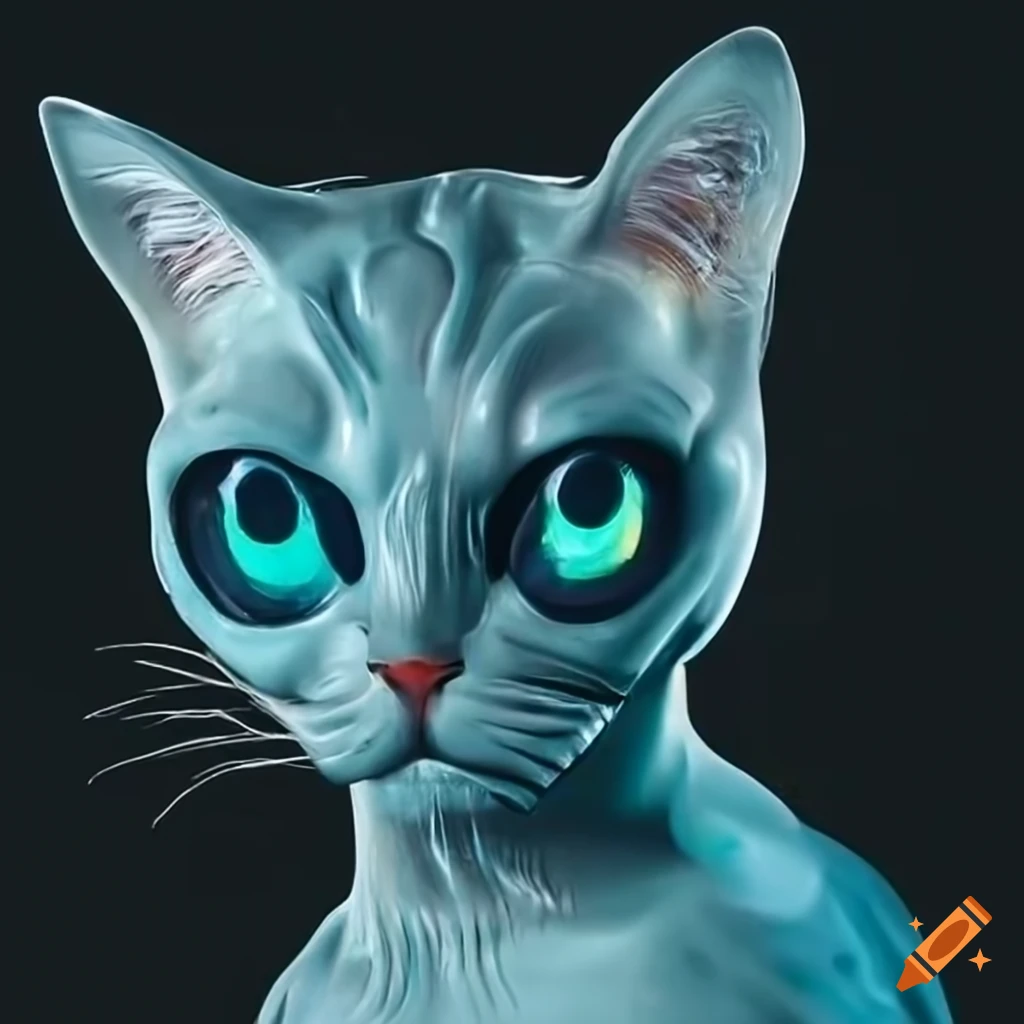cat with gemstone-shaped head
