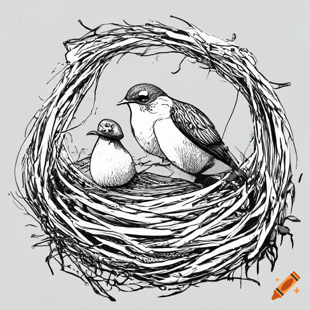 How to Draw a Bird Nest - Really Easy Drawing Tutorial | Bird drawings,  Easy drawings, Drawings