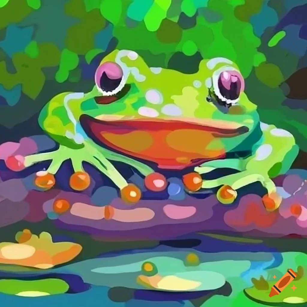 frog on a pond