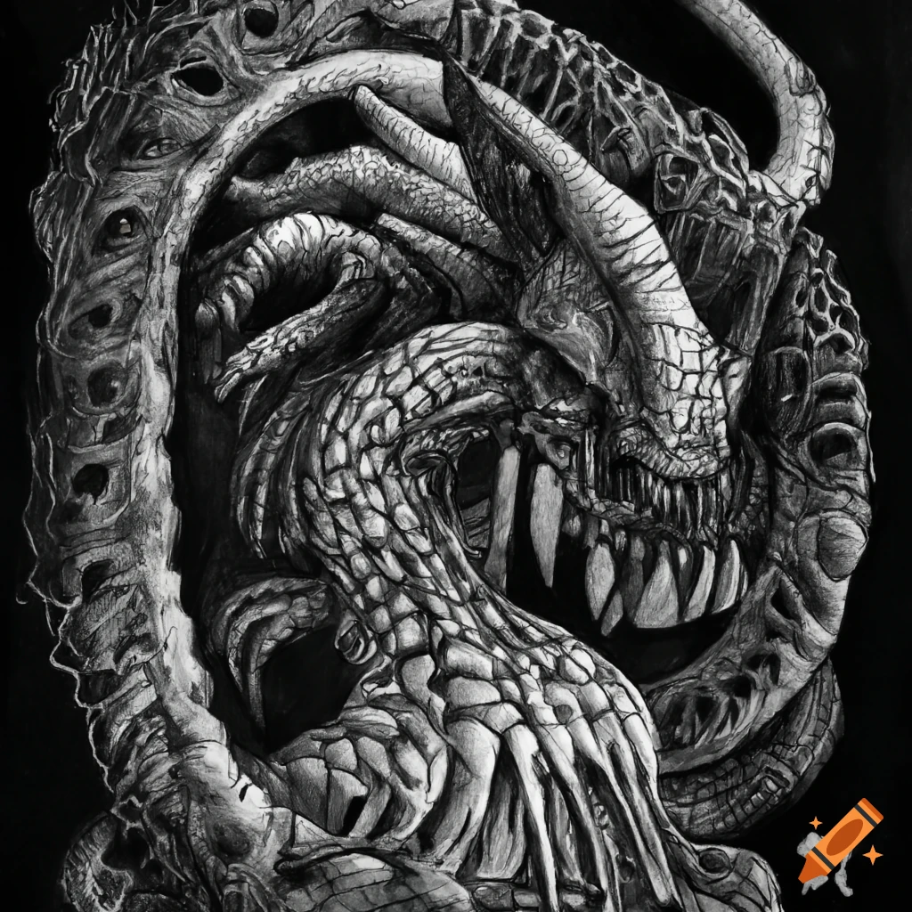 Artistic colored pencil illustration of a foreboding sea creature on ...