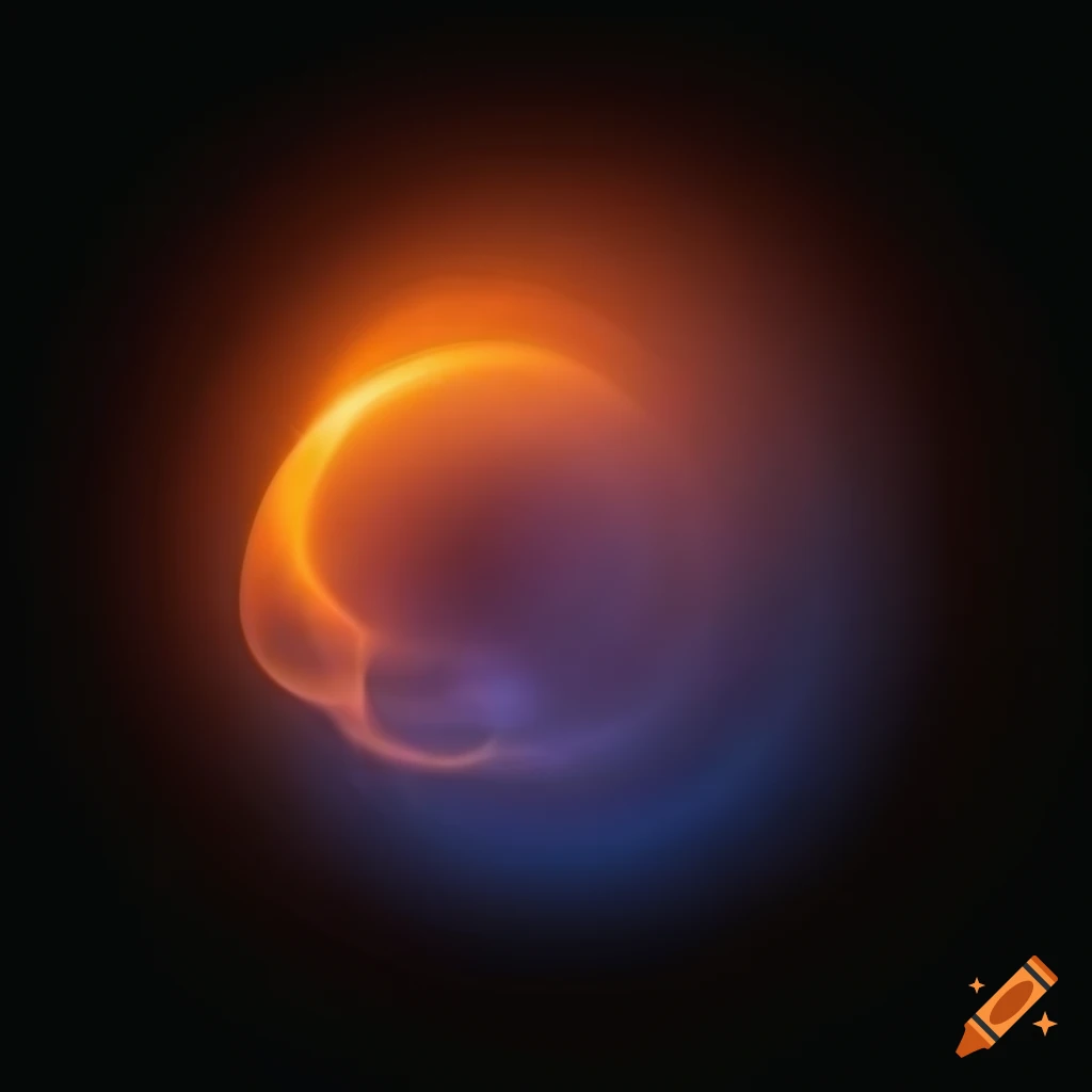 Abstract image of a flame circle on black background on Craiyon