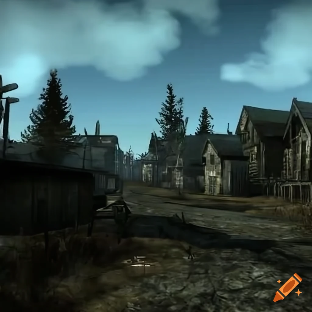 Realistic photo of a wisconsin town in fallout 3 on craiyon