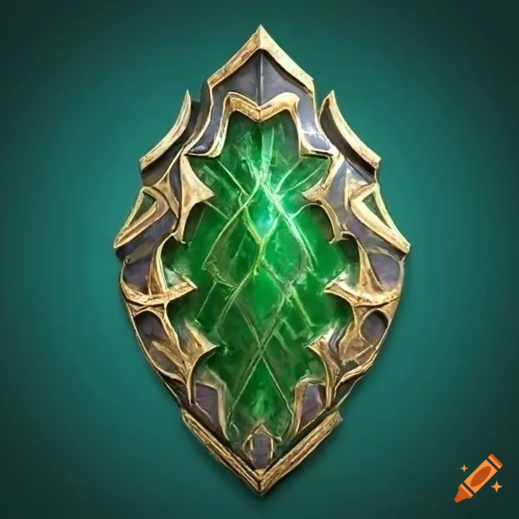 Artifact with green dragon scales shield