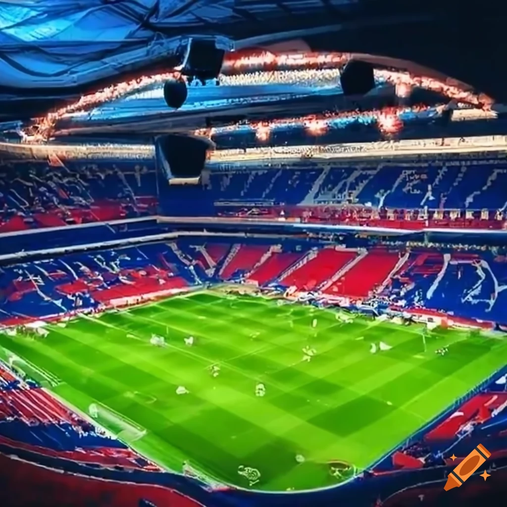 Image of an expanded parc des princes stadium on craiyon