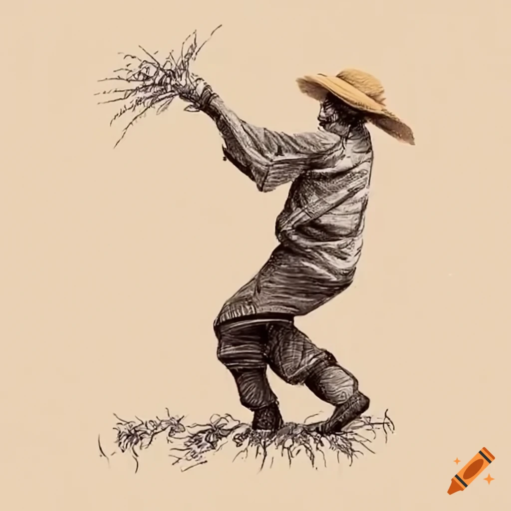 humorous farmer dancing