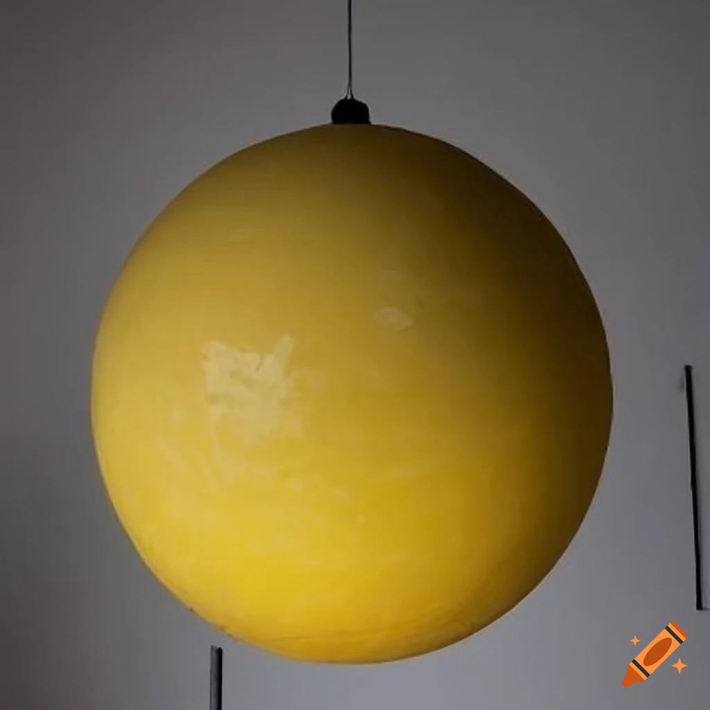 papier-mache-sculpture-of-a-yellow-sphere-on-craiyon