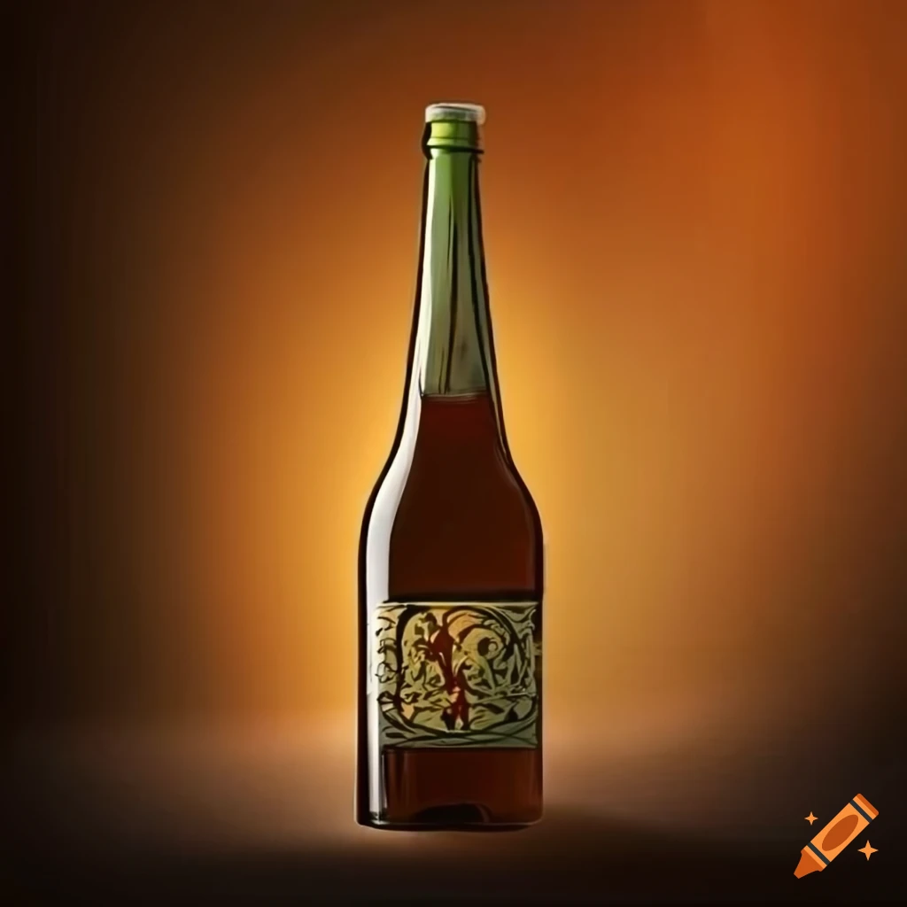 artistic Catalan cider label with blend of Art Nouveau and Romanesque