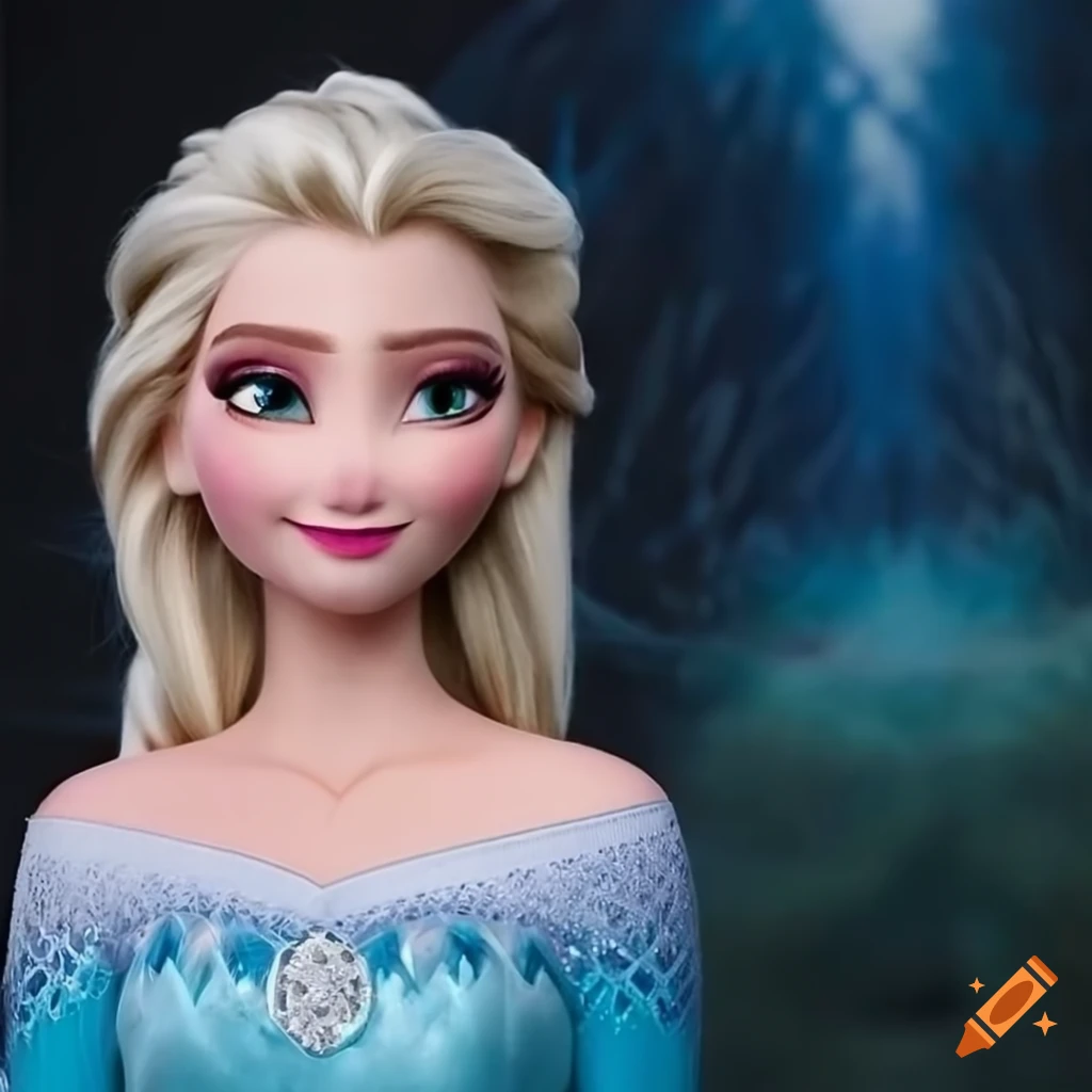 Realistic Portrait Of Elsa From Frozen On Craiyon