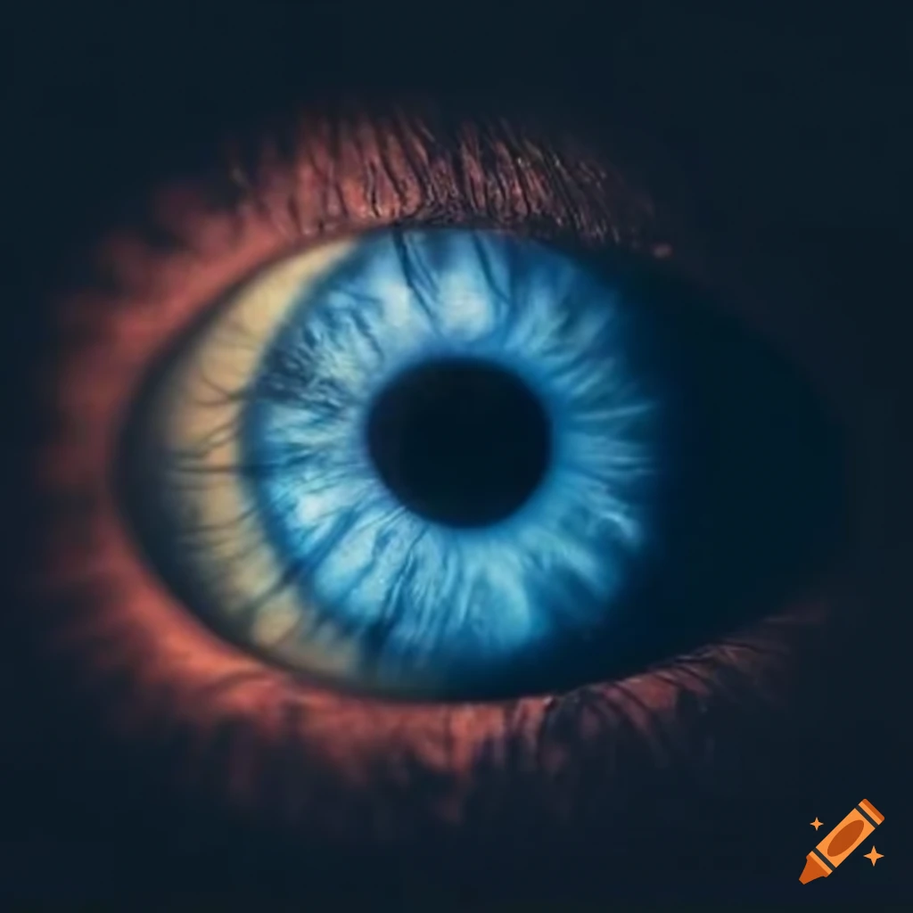 Blue eye showing wisdom and experience on Craiyon