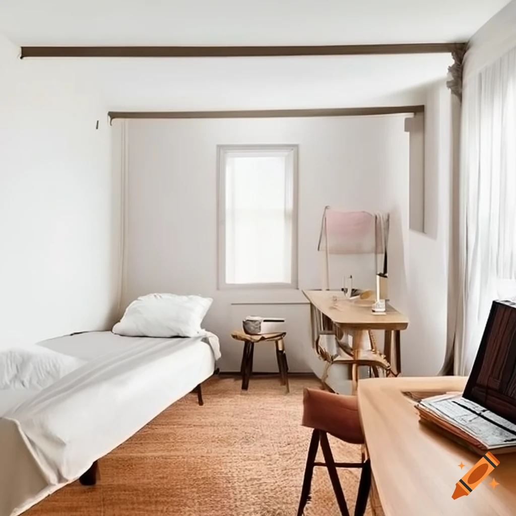 Room for rent with a cozy bed and study area on Craiyon