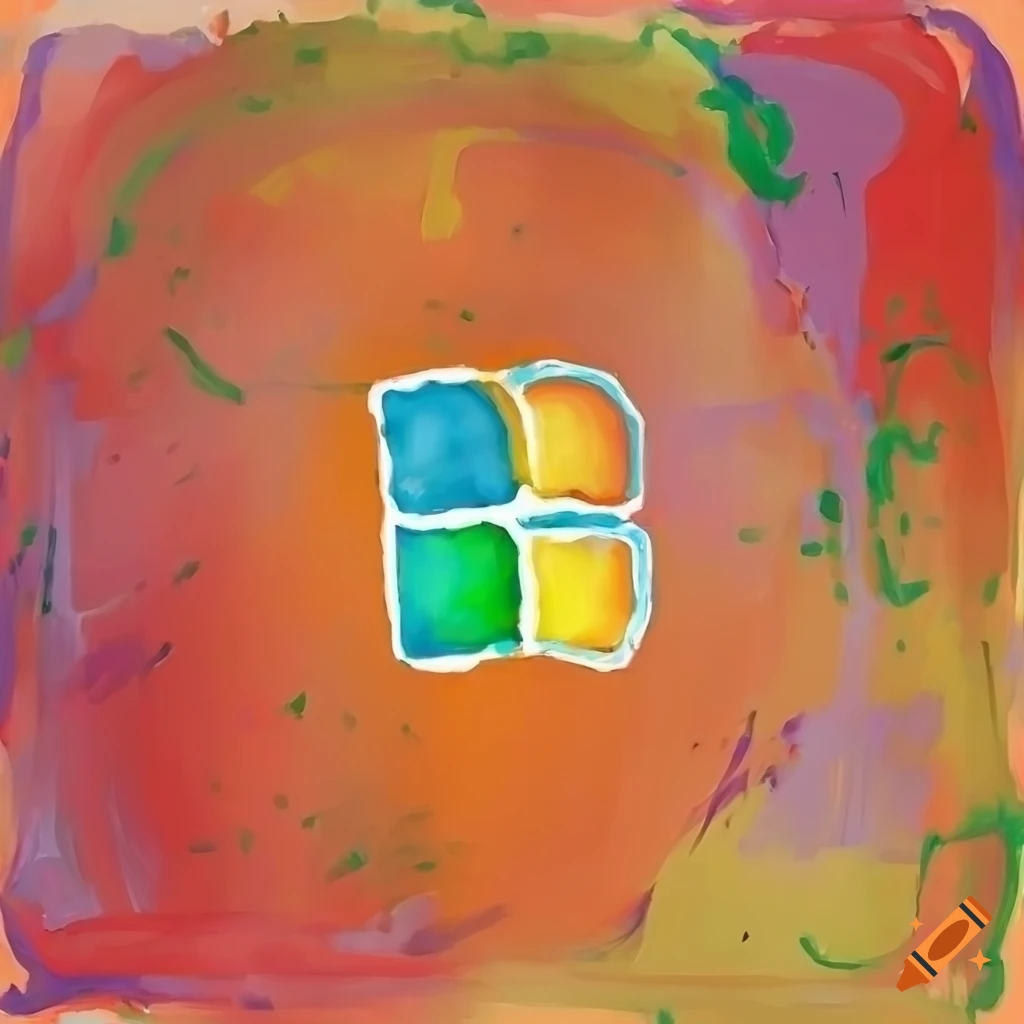 Digital painting of colorful microsoft windows logo on Craiyon