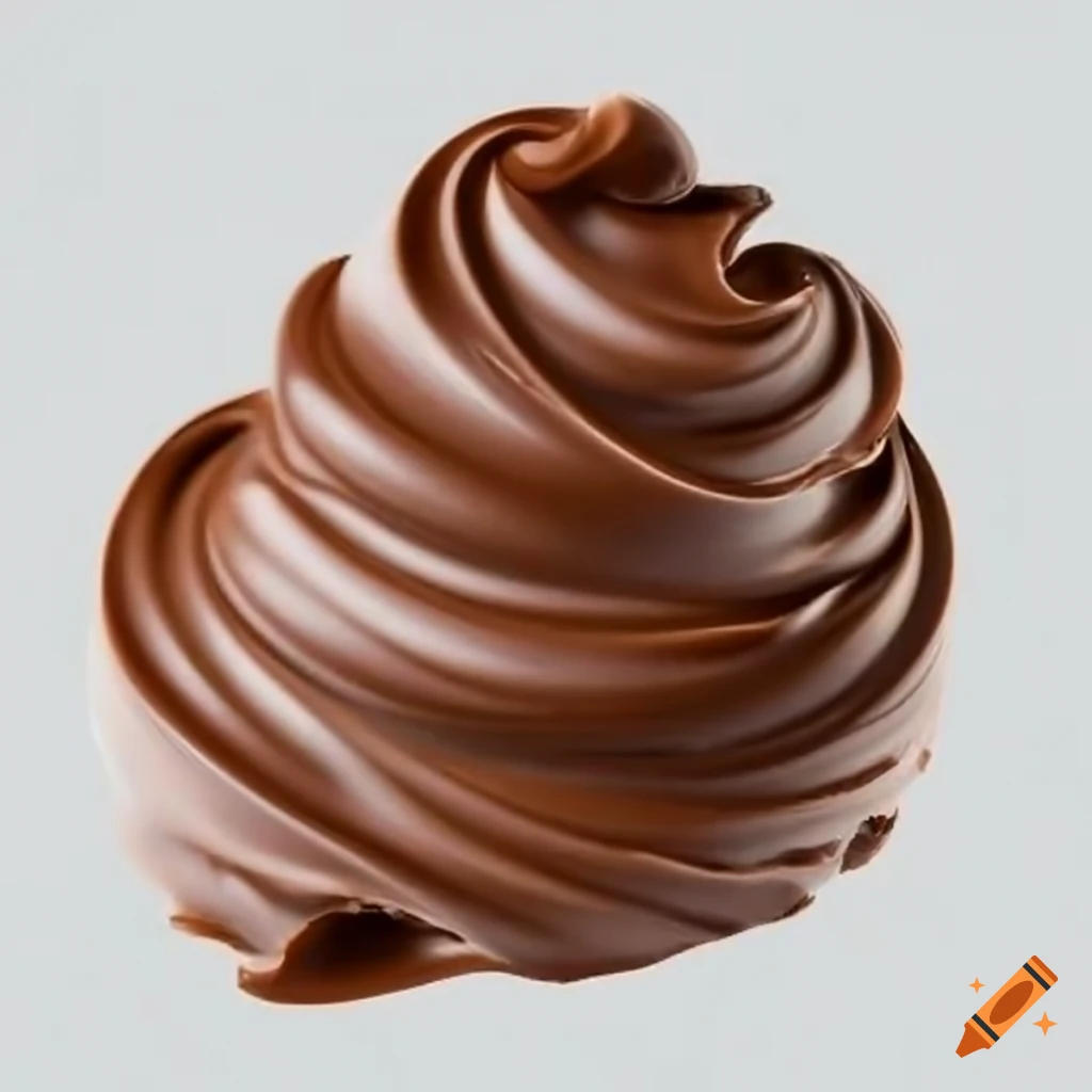 Isolated chocolate cream swirl on white background on Craiyon