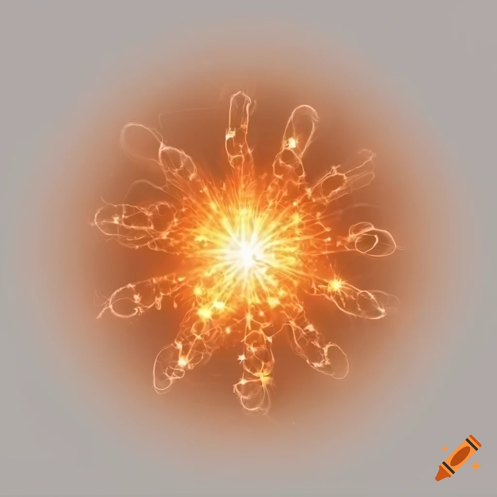 orange sparkling lights on white background