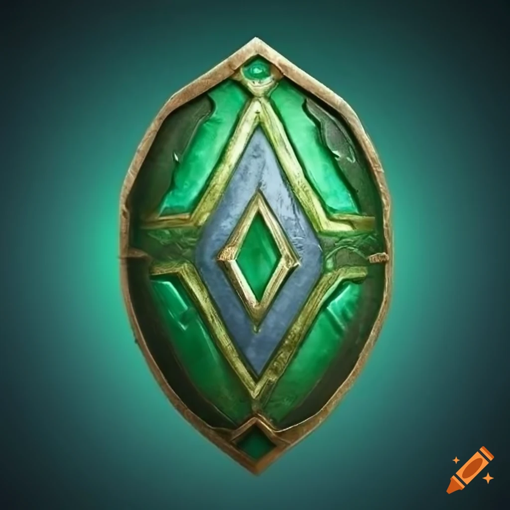 Mythic shield made of green dragon scales