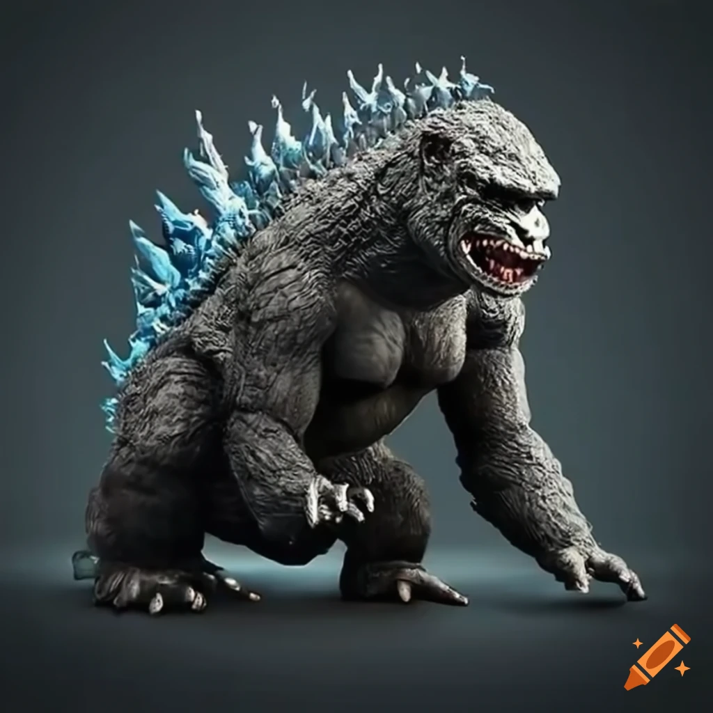 King Kong riding Godzilla artwork