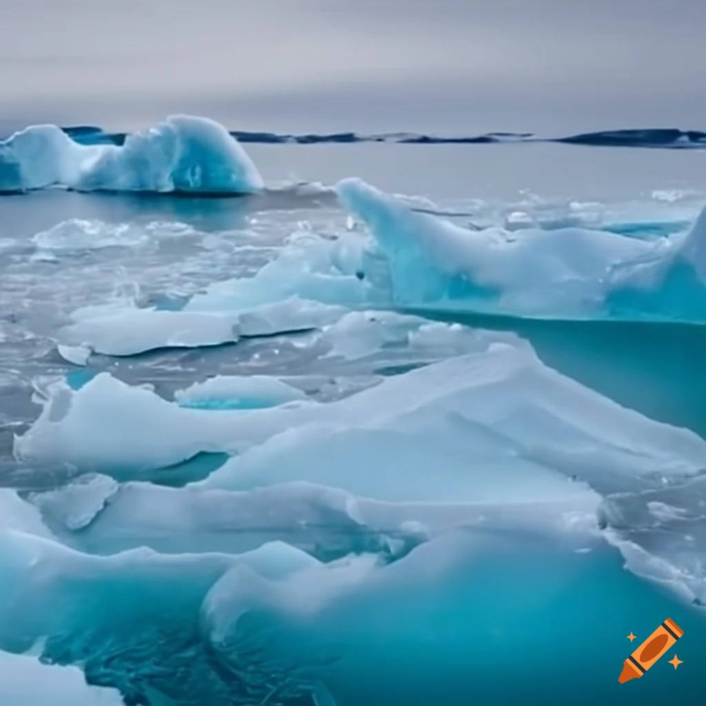 Vast ice field stretching as far as the eye can see