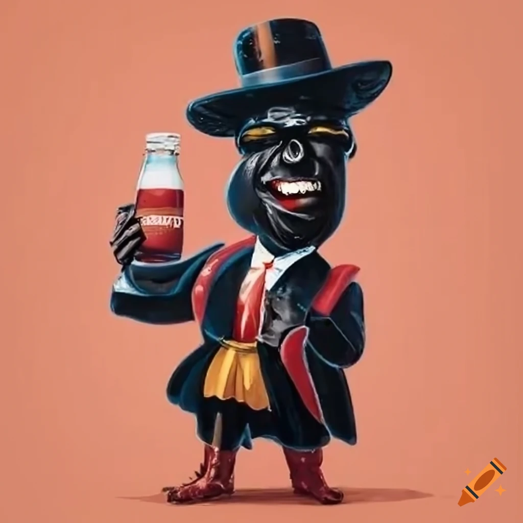 Satirical advertisement of a cola beverage on craiyon