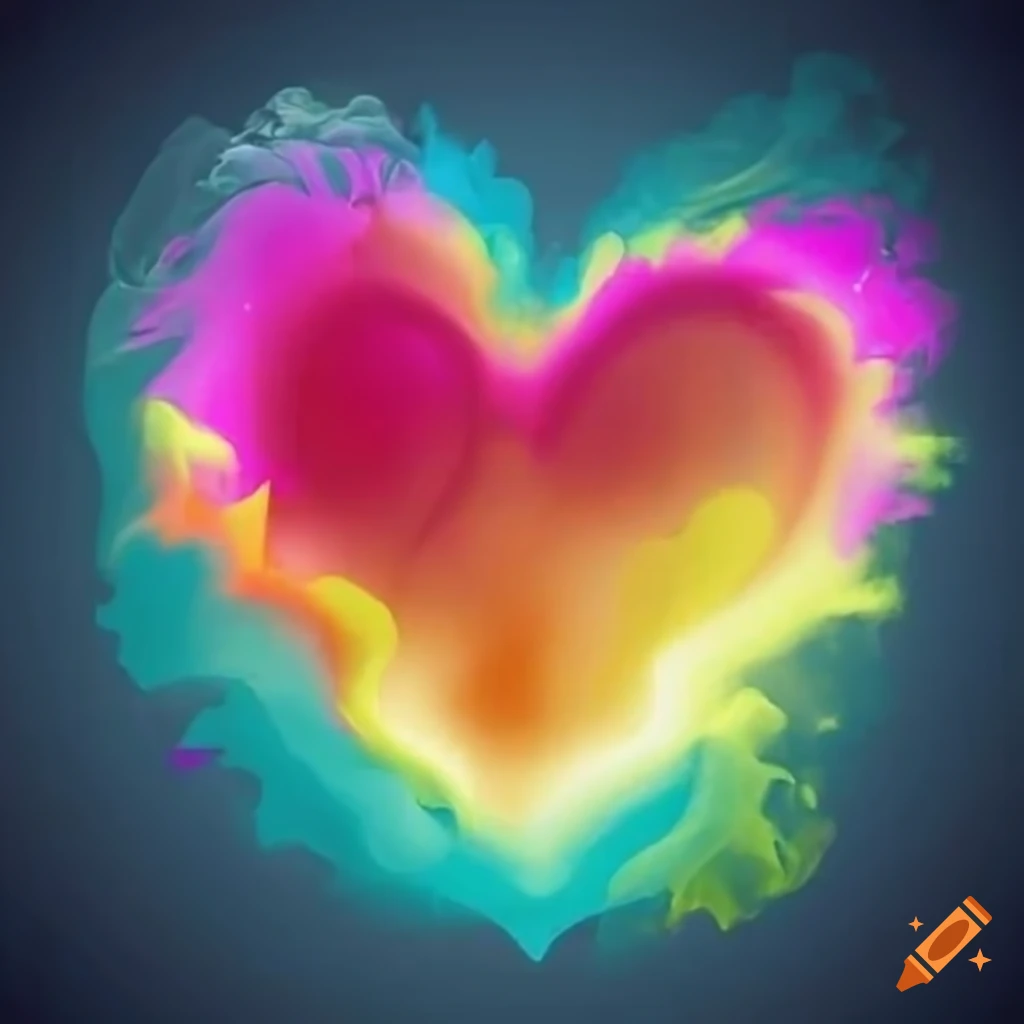Colorful Exploding Heart Shape On Craiyon